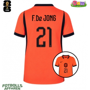 Nederländerna Frenkie de Jong #21 Hemmatröja Kvinnor VM 2026 Kortärmad